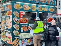 A photo of the street cart run by an Egyptian-born man named Mohammed, who recently endured verbal abuse from former diplomat Stuart Seldowitz.