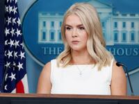 WASHINGTON, DC - AUGUST 19: White House press secretary Karoline Leavitt listens to a question during the daily press briefing in the Brady Press Briefing Room at the White House on August 19, 2025 in Washington, DC. Leavitt spoke on President Trump's recent peace talks aimed at ending Russia's war in Ukraine. (Photo by Anna Moneymaker/Getty Images)