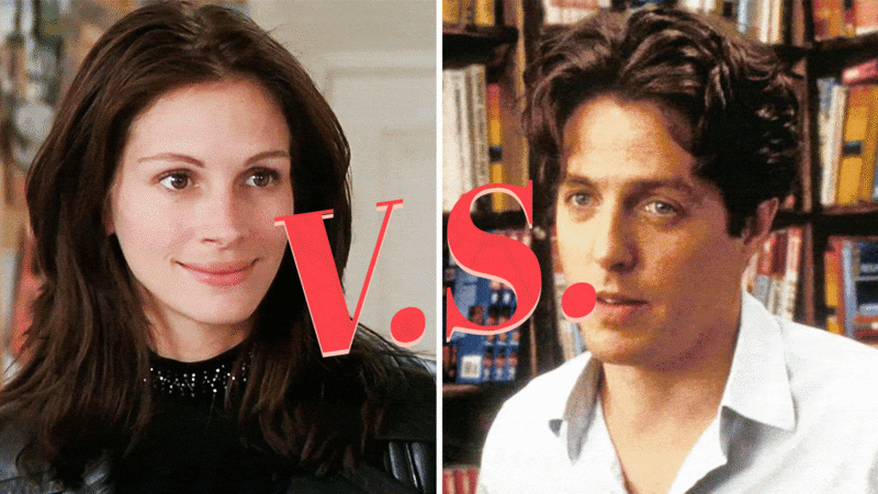 Julia Roberts as Anna Scott and Hugh Grant as William Thacker in Notting Hill (1999)