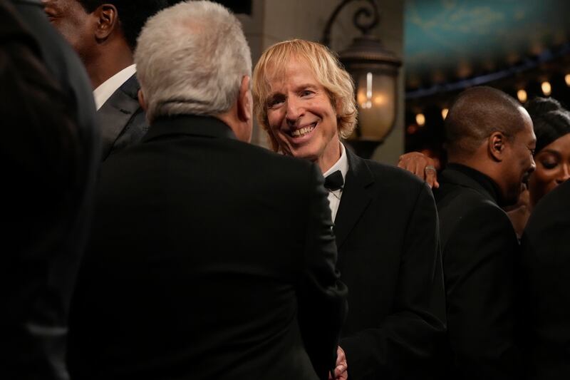 SNL50: THE ANNIVERSARY SPECIAL -- Pictured: Terry Sweeney during goodnights & credits on February 16, 2025 -- (Photo by: Virginia Sherwood/NBC via Getty Images)