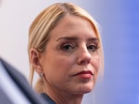 WASHINGTON, DC - FEBRUARY 20: U.S. US Attorney General Pam Bondi attends a press briefing held at the White House February 20, 2026 in Washington, DC. The U.S. Supreme Court today ruled against Trump's use of emergency powers to implement international trade tariffs, a central portion of the administration's core economic policy.(Photo by Aaron Schwartz/Getty Images)