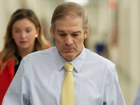 Jim Jordan (R-OH) arrives for a meeting with members of Florida’s House of Representatives at the U.S. Capitol in Washington, D.C., Oct. 10, 2023.