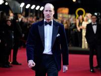 Prince William, president of Bafta, attends the Bafta Film Awards 2024, at the Royal Festival Hall, Southbank Centre, London. Sunday February 18, 2024.