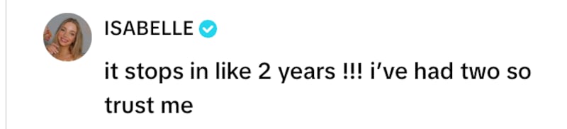 Another influencer shared that her nose also dripped for the first two years post-surgery.