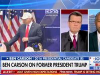 A screenshot of Ben Carson and Neil Cavuto, on Fox News.