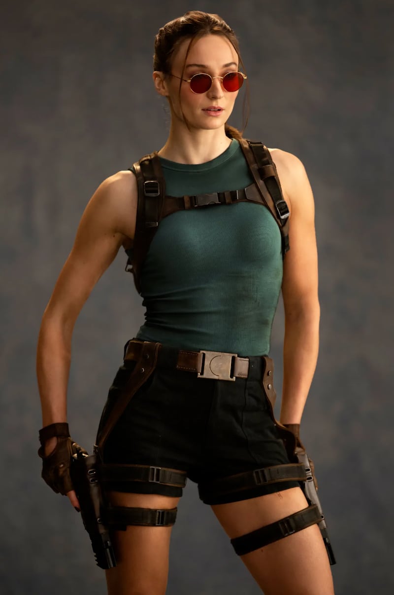 Sophie Turner as Lara Croft.