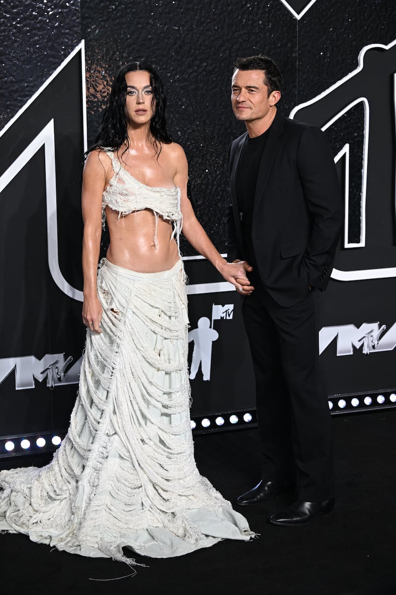 Katy Perry and actor Orlando Bloom at the MTV Video Music Awards in New York City on September 11, 2024. Perry and Bloom announced their breakup in June 2025.