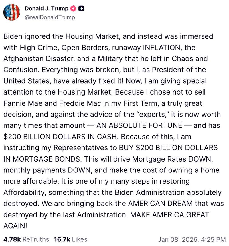 Donald Trump on Truth Social