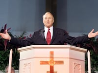 PHILADELPHIA - JANUARY 8: Dr. James C. Dobson, founder and chairman of Focus on the Family, gestures while speaking at the Justice Sunday III rally on January 8, 2006 in Philadelphia, Pennsylvania. Sponsored by the Family Research Council, the rally was held one day before the start of confirmation hearings for Supreme Court nominee Samuel Alito. (Photo by Jeff Fusco/Getty Images)