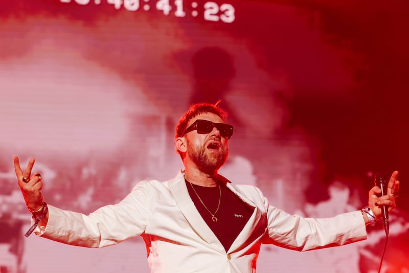 Blur performs during Coachella on Saturday, April 13, 2024 in Indio, CA.