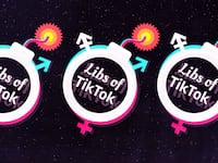 A photo illustration using the logo of Libs of Tiktok.