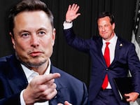 A composite of Elon Musk and Chris Gober.