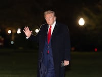 U.S. President Donald Trump walks on the south lawn of the White House on April 13, 2025 in Washington, DC.