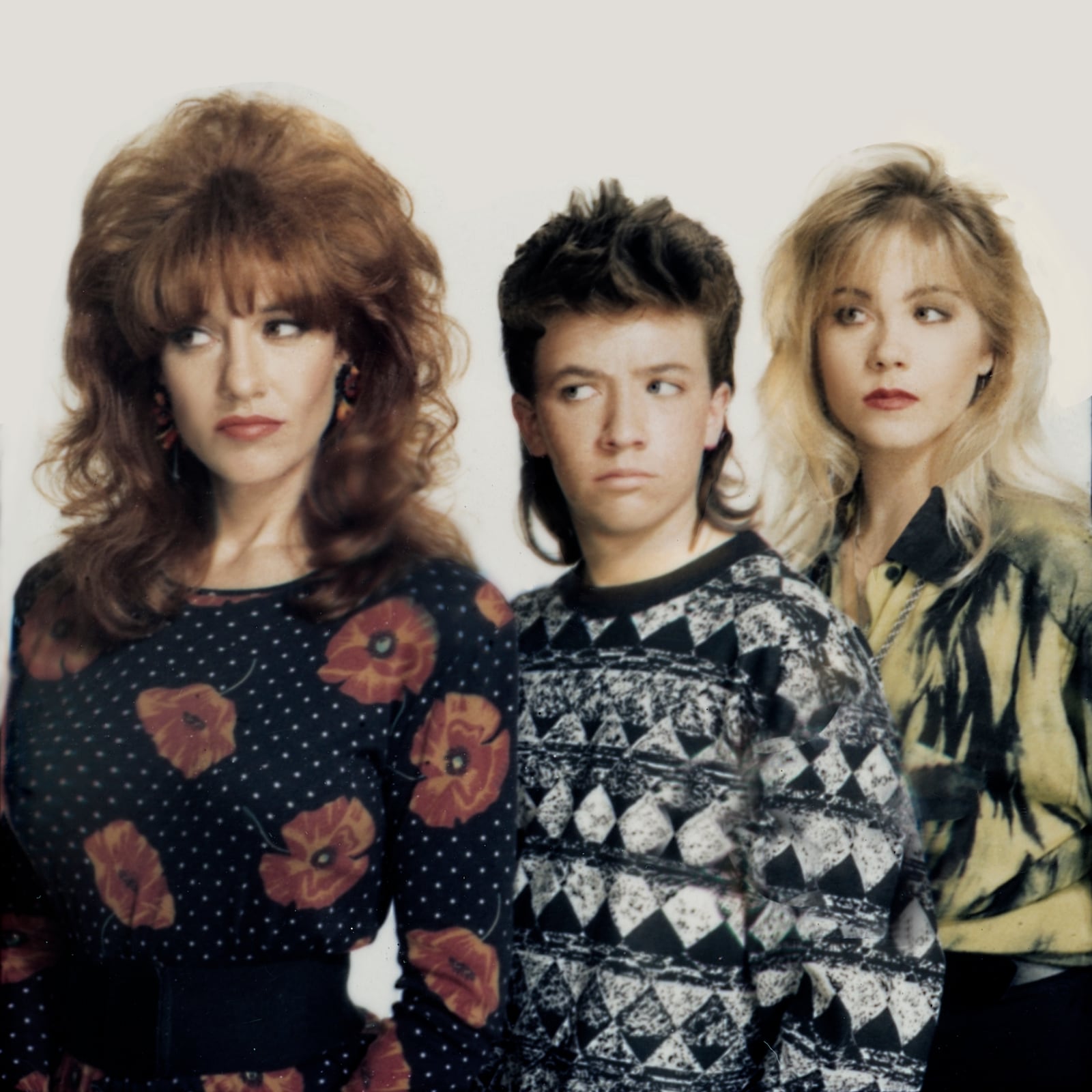 Katy Sagal, David Faustino, and Christina Applegate in a promotional image for 'Married With Children,' circa 1987.