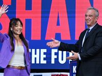 Robert F. Kennedy Jr. announced attorney, tech entrepreneur, and philanthropist Nicole Shanahan to the Kennedy campaign as his vice presidential running mate during an event in Oakland, California, United States on March 26, 2024.