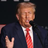 Donald Trump speaks during a campaign event in Sioux City, Iowa.