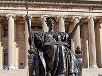 Bronze sculpture in front of Columbia University