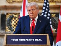 President Donald Trump was pressed about free speech and attacked Jimmy Kimmel during a press conference in the UK on September 18, 2025, one day after the comedian's show was suspended.