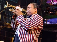 James Monroe Iglehart as Louis Armstrong in A Wonderful World: The Louis Armstrong Musical.