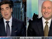 Stephen Miller and Jesse Watters on Fox News.