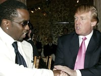 Sean "Diddy" Combs, Donald Trump and Melania Trump seen at the "Art for Life" Gala.