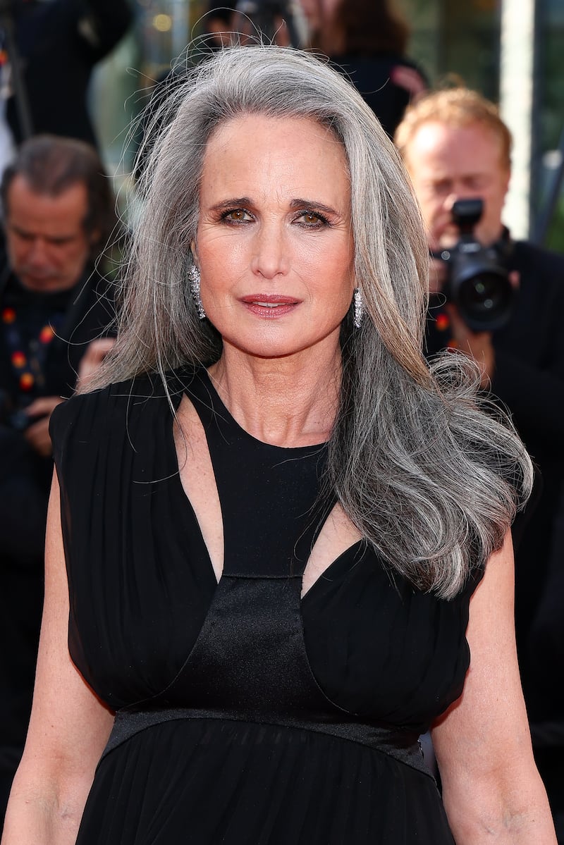 CANNES, FRANCE - MAY 15: Andie MacDowell attends the "Karma" screening during the 79th annual Cannes Film Festival at Palais des Festivals on May 15, 2026 in Cannes, France. (Photo by Marc Piasecki/FilmMagic)