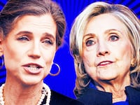 A photo illustration Nancy Mace and Hillary Clinton.