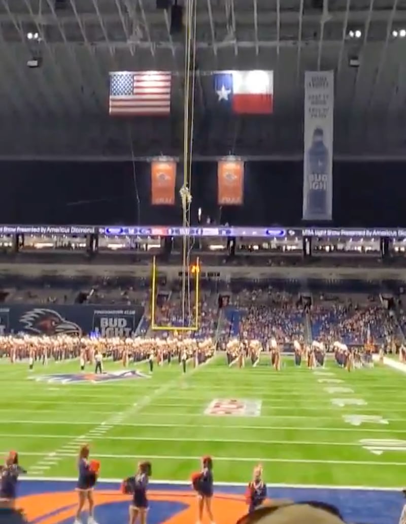 Pregame aerial demonstration at a college football game