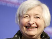 A picture of U.S. Secretary of the Treasury Janet Yellen, who told CNN she accidentally ate magic mushrooms while on a trip to China.