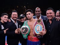Ryan Garcia celebrates