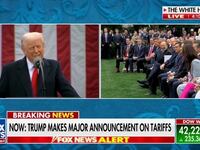 President Donald Trump announces new tariffs.