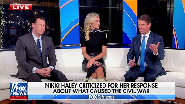 Griff Jenkins talks about Nikki Haley’s Civil War response in New Hampshire.