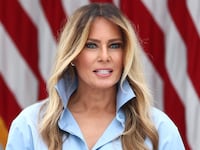 First lady Melania Trump speaks during an event announcing the expansion of a foster care initiative in the Rose Garden of the White House on August 20, 2026 in Washington, DC.
