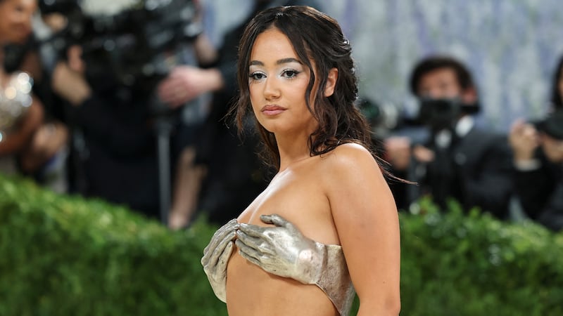 French youtuber Lena Mahfouf arrives for the 2026 Met Gala celebrating "Costume Art" at the Metropolitan Museum of Art, in New York, on May 4, 2026.