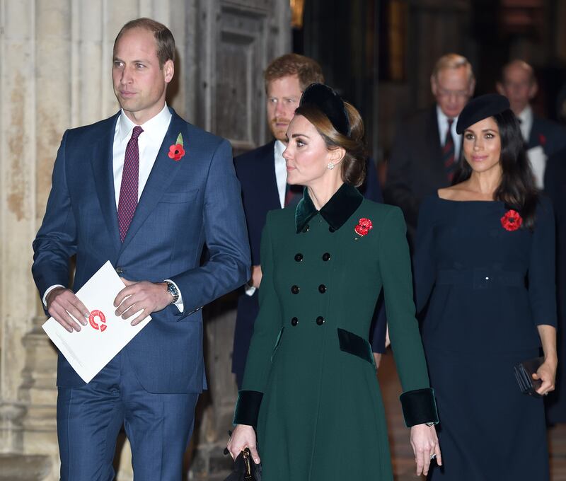 Prince William with Princess Kate at the Centenary of the Armistice Service event at Westminster Abbey on November 11, 2018.