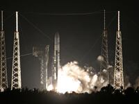 The launch of the Vulcan Centaur from Cape Canaveral, carrying Astrobotic’s Peregrine lunar lander.