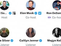 A screen grab shows Ron DeSantis participating in a Twitter Spaces event with Elon Musk and others as he announces he is running for the 2024 Republican presidential nomination, May 24, 2023.