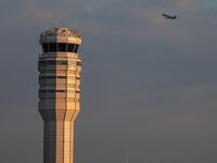 ARLINGTON, VIRGINIA - FEBRUARY 04: The air traffic control tower after the American Airlines crash at the Reagan National Airport on February 03, 2025 in Arlington, Virginia. An American Airlines flight from Wichita, Kansas collided midair with a military Black Hawk helicopter while on approach to Ronald Reagan Washington National Airport on January 29, 2025 outside of Washington, DC. According to reports, there were no survivors among the 67 people onboard both aircraft. (Photo by Kayla Bartkowski/Getty Images)