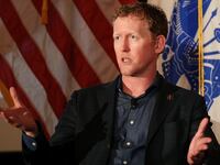 Robert O'Neill speaks onstage during book signing and lecture at Richard Nixon Library on July 26, 2017
