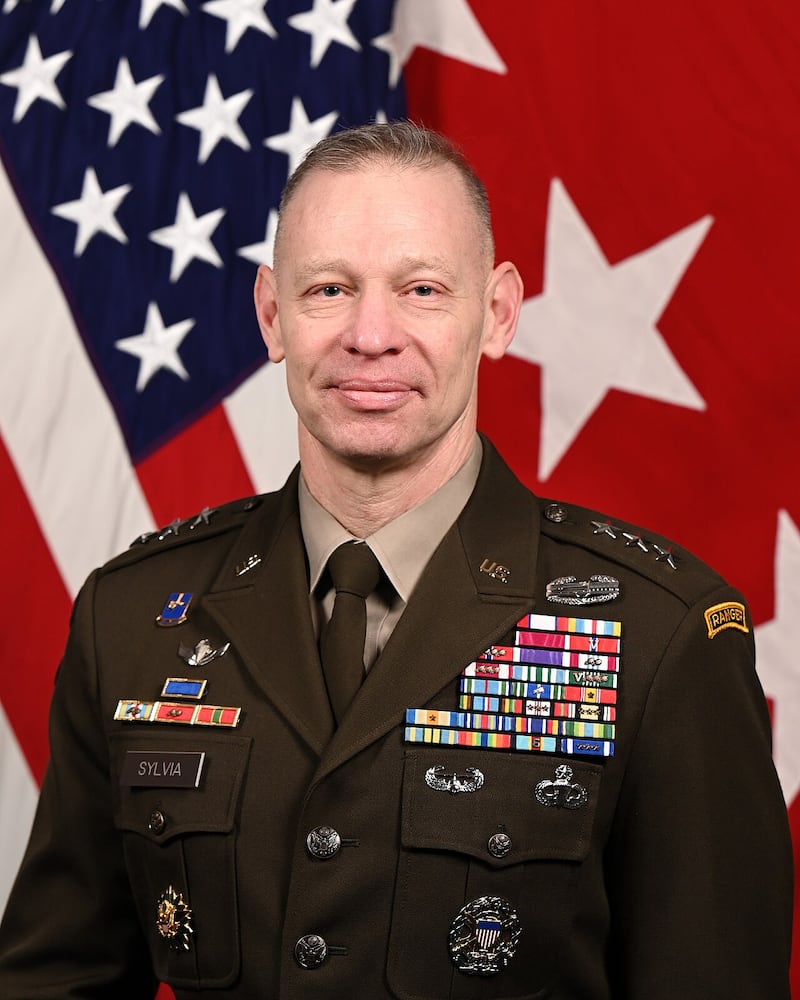 U.S. Army Lt. Gen. Brett Sylvia, Director for Strategy, Plans and Policy, J5, Joint Staff/Senior Member, United States Delegation to the United Nations Military Staff, poses for an official portrait in the Army portrait studio at the Pentagon in Arlington, Virginia., Dec. 30, 2025.
(U.S. Army photo by William Pratt)