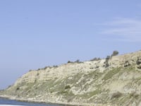 the cliffs and the beach where the British soldiers died 90 years ago in the Gallipoli peninsula