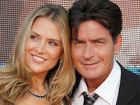 Actor Charlie Sheen and actress Brooke Mueller arrives at the 59th Annual Primetime Emmy Awards at the Shrine Auditorium on September 16, 2007 in Los Angeles, California.