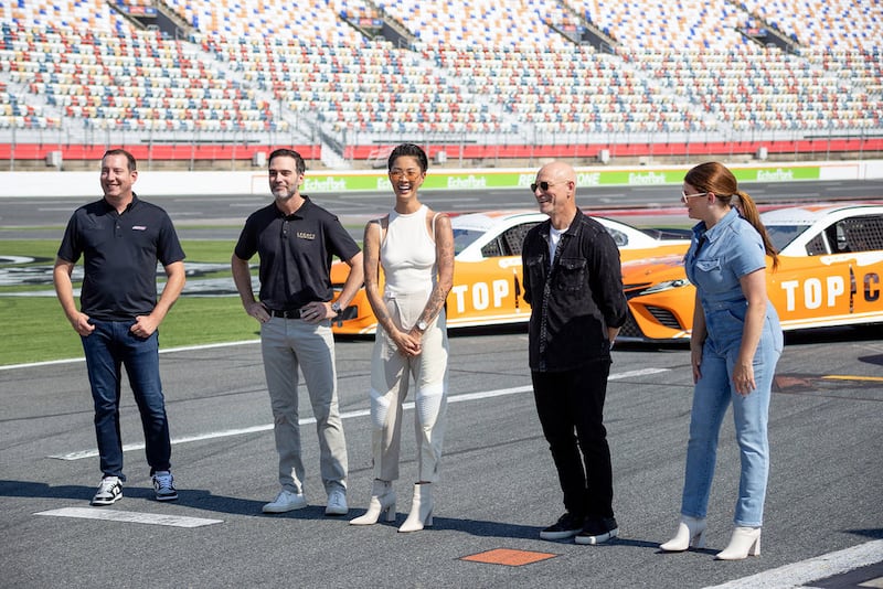 Kyle Busch, Jimmie Johnson, Kristen Kish, Tom Colicchio, Gail Simmons
