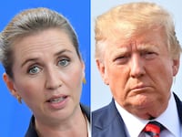 Denmark's Prime Minister Mette Frederiksen and U.S. President Donald Trump.