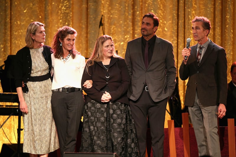 Jennifer Goff, Tammy Miller, Joanna Miller, Walter Miller and Chris Miller speak onstage during The Walt Disney Family Museum's 2nd Annual Gala.