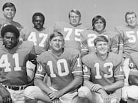 Roger Shoals with NFL teammates.