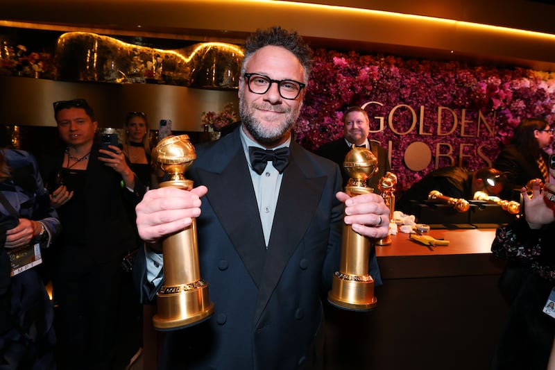 Seth Rogen at the 83rd Annual Golden Globes held at The Beverly Hilton on January 11, 2026 in Beverly Hills, California.