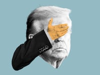 Donald Trump with a face palm over his face