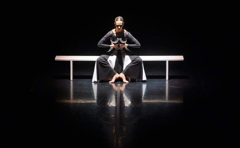 Amy Thake performs an excerpt from Martha Graham's 1937 solo Deep Song, one of two contemporary ballets from Modern Milestones, the new programme from Yorke Dance Project, in advance of its world premiere on 15 November at Stanley and Audrey Burton Theatre, Leeds. Picture date: Thursday November 13, 2025. (Photo by Danny Lawson/PA Images via Getty Images)