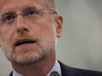 WASHINGTON, DC - JUNE 24: Commissioner of Federal Communications Commission Brendan Carr testifies during a hearing before Senate Commerce, Science and Transportation Committee at Russell Senate Office Building June 24, 2020 in Washington, DC.